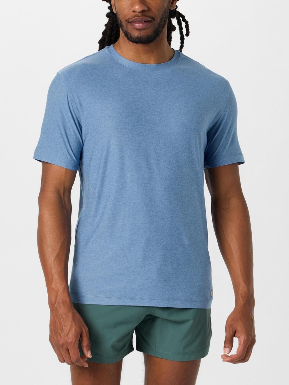 Vuori isle blue heather strato tech short sleeve t shirt